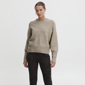 Ichi Ihmylle Sweater Oatmeal Melange Ribbed Sweater S